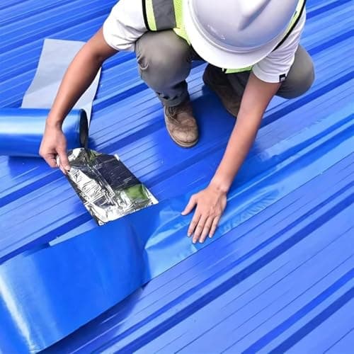 Serplex® Roof Repair Tape for Corrugated Metal Roof, Waterproof Sealant Tape, Strong Adhesive Thicken Sealant Tape, UV Resistant, Multipurpose Repair Tape for Roofs, Gutters, RVs, and Pipes, 10cmx5m