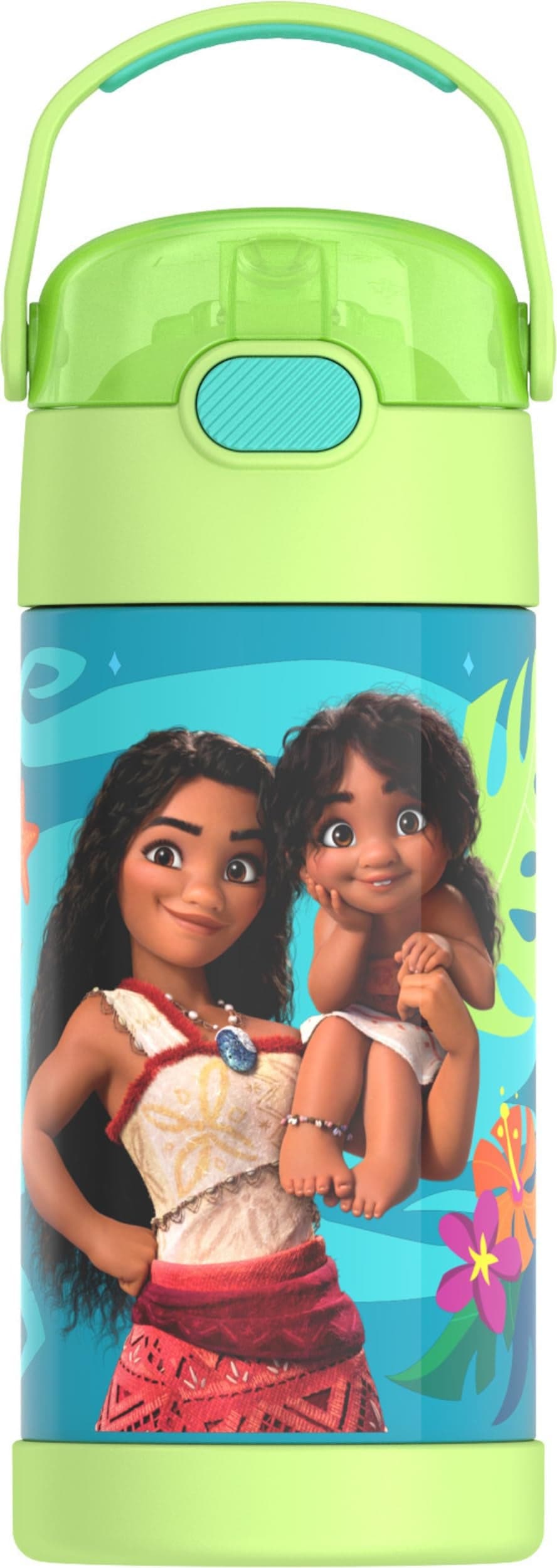 THERMOS FUNTAINER Water Bottle with Straw - 12 Ounce - Kids Stainless Steel Vacuum Insulated Water Bottle with Lid, Moana 2