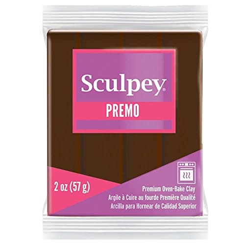 Sculpey Premo™ Polymer Oven-Bake Clay, Burnt Umber Brown, Non Toxic, 2 oz. bar, Great for Jewelry Making, Holiday, DIY, Mixed Media and More. Premium Clay Perfect for clayers and Artists.
