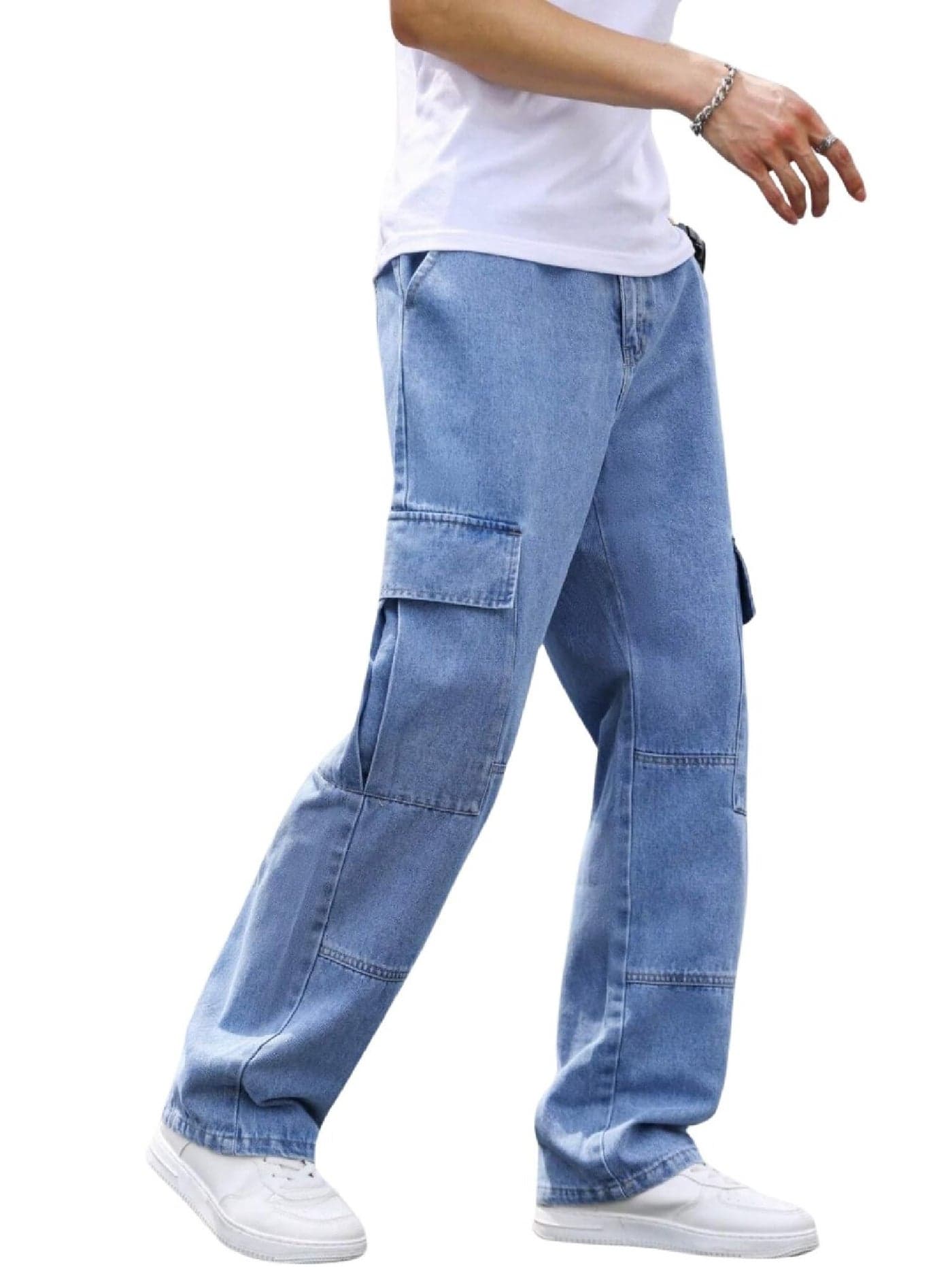 QNIM Men Jeans || Jeans for Men || Cargo Pant (Q-08-Blue-32)