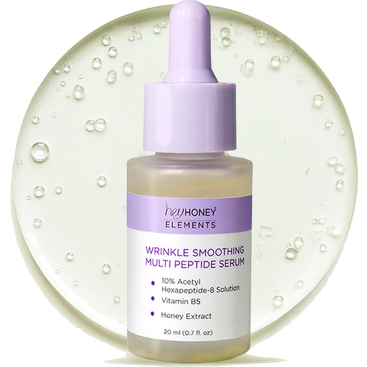 Hey Honey WrinkleSmoothing MultiPeptide Serum 10 Acetyl Hexapeptide8 Honey Extract Vitamin B5 Visibly Reduce Fine Lines Expression Wrinkles 067 fl oz 20 mL