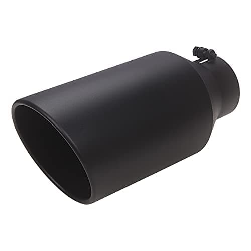 LCGP 4" inlet Universal Diesel Exhaust Tip 7" outlet 15" Long Tail Tip, Polished & Rolled Angle Cut, Bolt-On,Stainless Steel