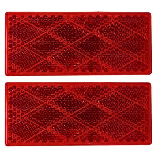 All Star Truck Parts 318 Rectangular Stick On Reflector Trailers Trucks Automobiles Mail Boxes Boats SUVs RVs Industrial Strong Adhesive DOTSAE Approved Red 2