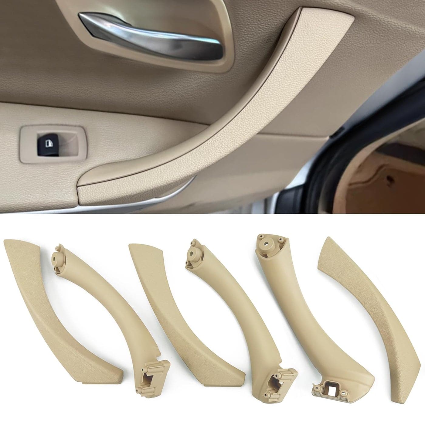 CHUANGHUI Car Door Handle for BMW 3 Series E90 E91 20062012 Interior Door Handles Replace Cover Car Door Handle Assembly 323i 325i 328i 330i 335i Beige