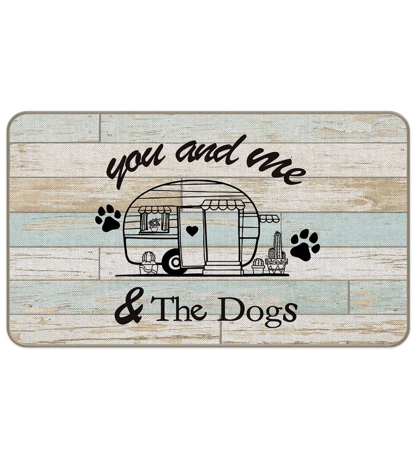 MIXDING You and Me and The Dogs Camper Entrance Door Mat 17x30 Inch Doormats Decor, Dog Lover Home Rv Front Door Porch Outdoor Indoor Decorations