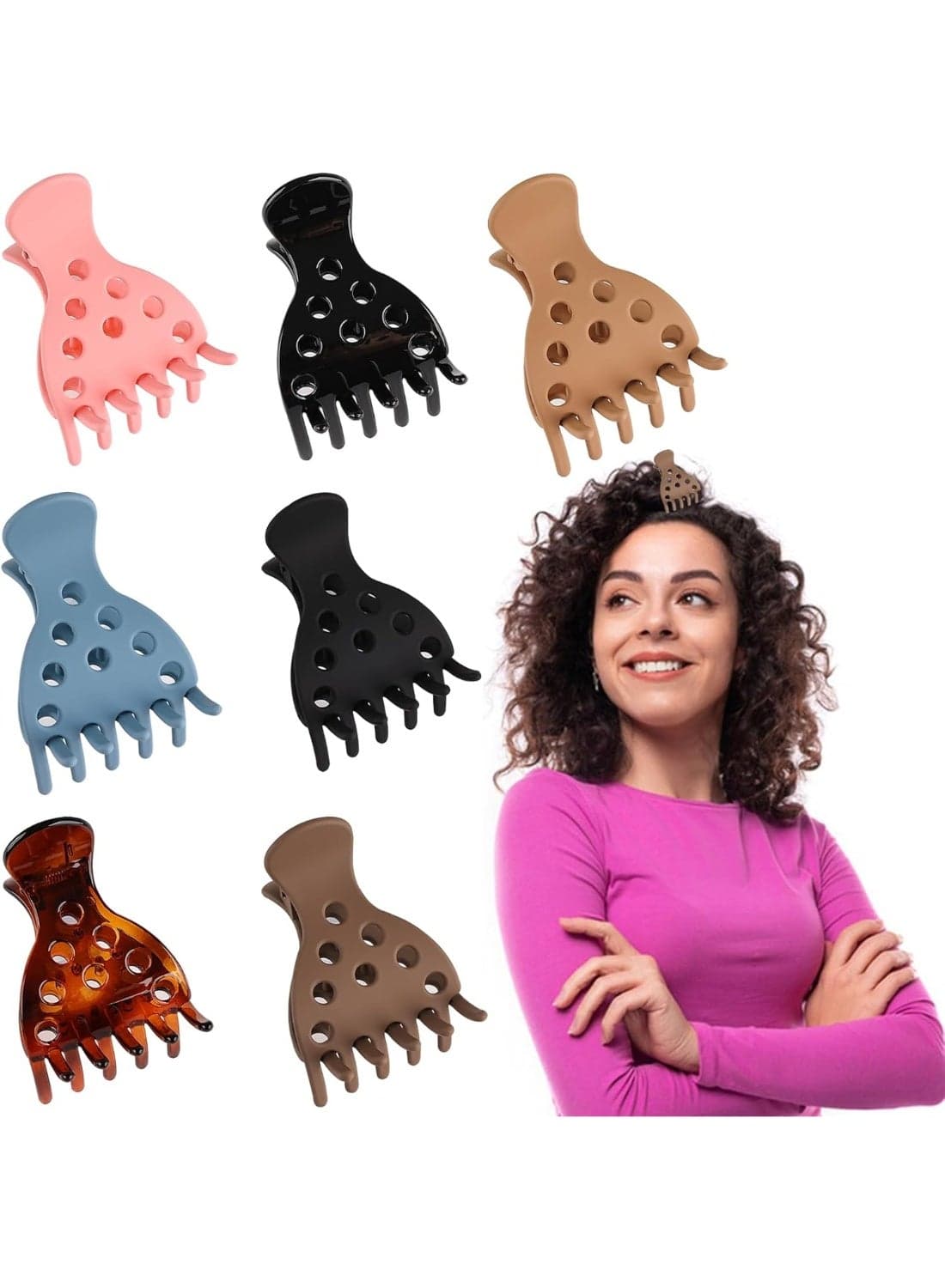 7Pcs Root Lifting Hair Clips for Volume Hair Styling Accessories Volumizing Claw Clamps for Curly Hair No Crease Hair Root Lifting Clips for Natural Volume Curls (Hair Clips-1)