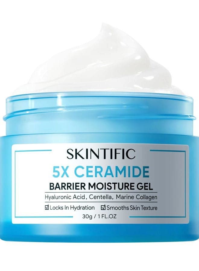 5X Ceramides Moisture Barrier Cream, Hydrating Skin Barrier Repair Face Moisturizer for All Skin Types with Hyaluronic Acid & Centella, Daily Moisturizer, Non-Comedogenic