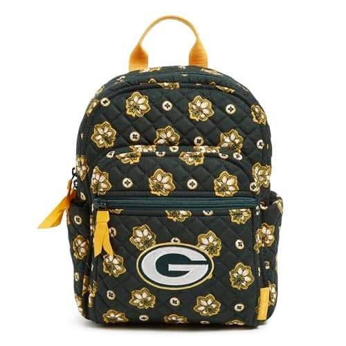 Vera Bradley Women's Cotton Nfl Small Backpack (Multiple Teams Available), Greenbaypackersondarkgreen/Yellowbandana, One Size
