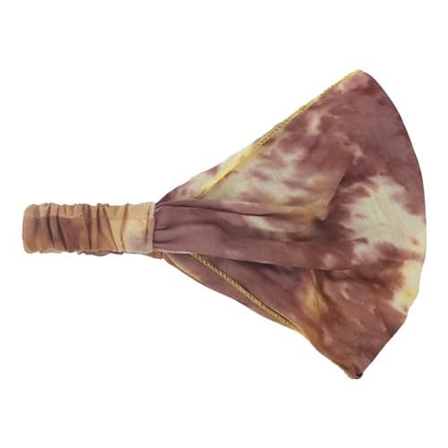 Motique Accessories Yellow Stretchy Headwrap Tye Dye Boho Wide Headband Yoga