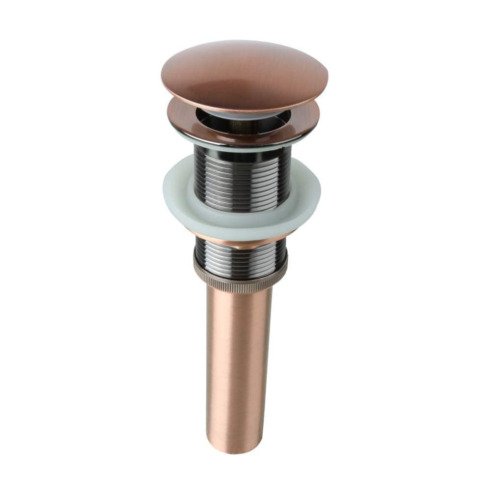 Akicon Copper Push Button Bathroom Sink Drain Stop Pop Lavatory Stopper Without Overflow Bathroom Basin