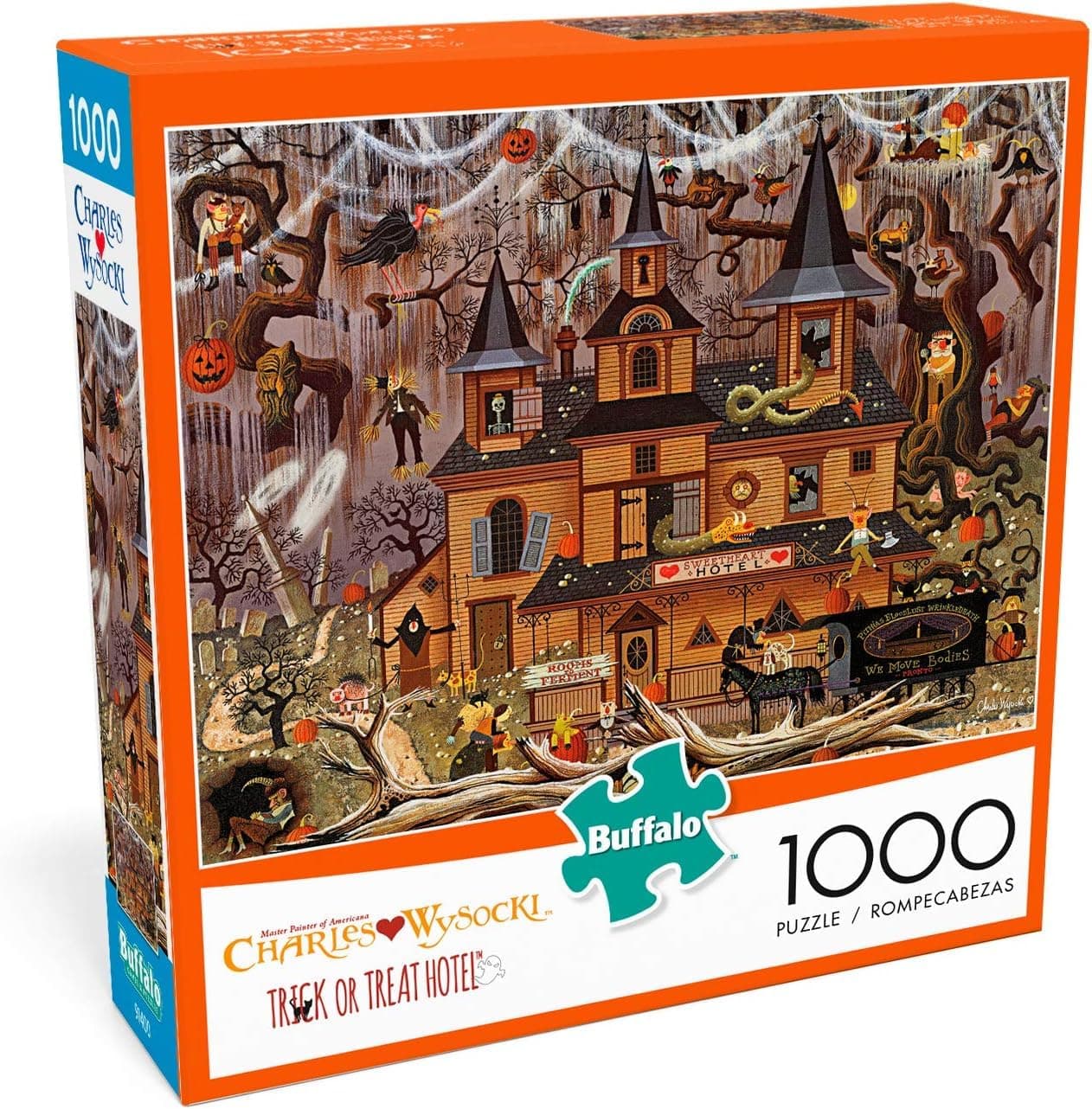 Buffalo Games Charles Wysocki Trick or Treat Hotel 1000 Piece Jigsaw Puzzle For Adults Challenging Puzzle Perfect for Game Nights Finished Size is 2675 x 1975