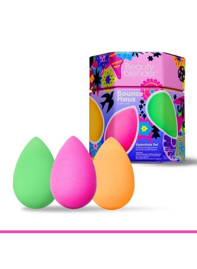 Beautyblender Bouncehaus Essentials Set - 3-Piece Makeup Sponge Set - Limited Edition - Latex-Free, Reusable, for Foundation, Concealer, Powder, BB Cream & Flawless Airbrush Finish