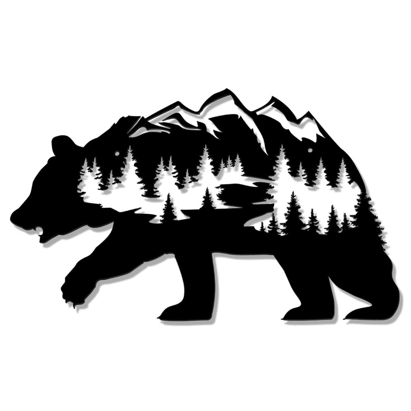 Hotop Metal Bear Wall Art Metal Rustic Forest Wall Decor Bear Wilderness Art Forest Decor for Living Room Bedroom Indoor Decoration Supplies 14 x 85 InchBlack
