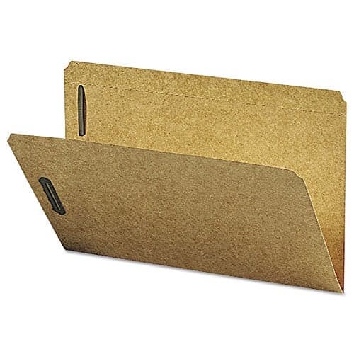 Smead Fastener File Folder, 2 Fasteners, Reinforced Straight-Cut Tab, Legal Size, Kraft, 50 Per Box (19813)