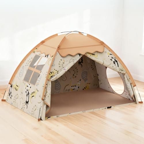 AFUNX Kids Play Tent Indoor Cat Theme Teepee House Extra Large 70 x 45 x 43 Portable Foldable PlayhouseKids Toys Playhouse for Boys Girls Gift for Birthday Christmas
