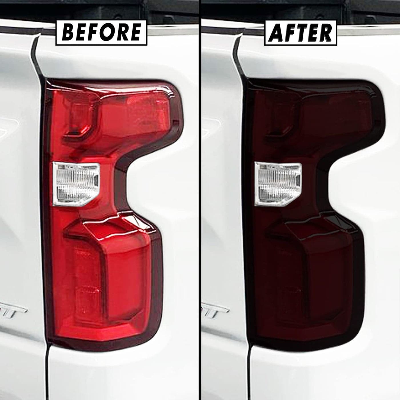 SlickMod PreCut Vinyl Smoke Tint for 20192022 Chevy Silverado Tail Light 2 Taillight Cutout 20percent Dark Smoke