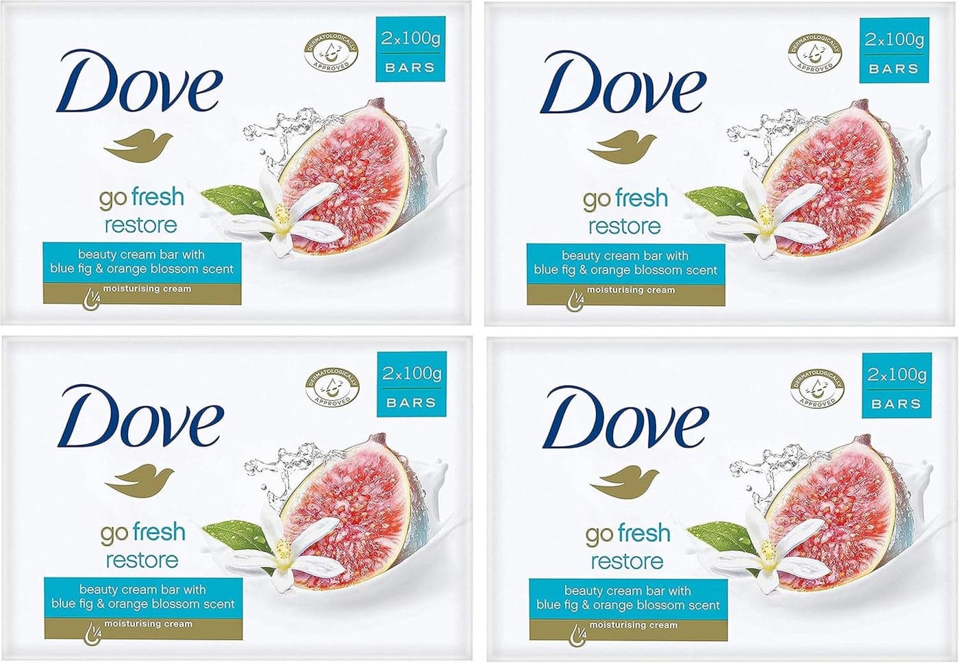 Dove Go Fresh Restore Beauty Cream Soap 8 Bars 2x100gm 4 PACKS