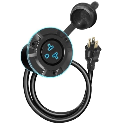 15A20A Weatherproof Outdoor Power Outlet Receptacle Outlet125 Volt NEMA 515R Outdoor Electrical Outlet with Integrated 20Inch Outdoor Extension Cord 12AWG Outdoor Outlet Cover