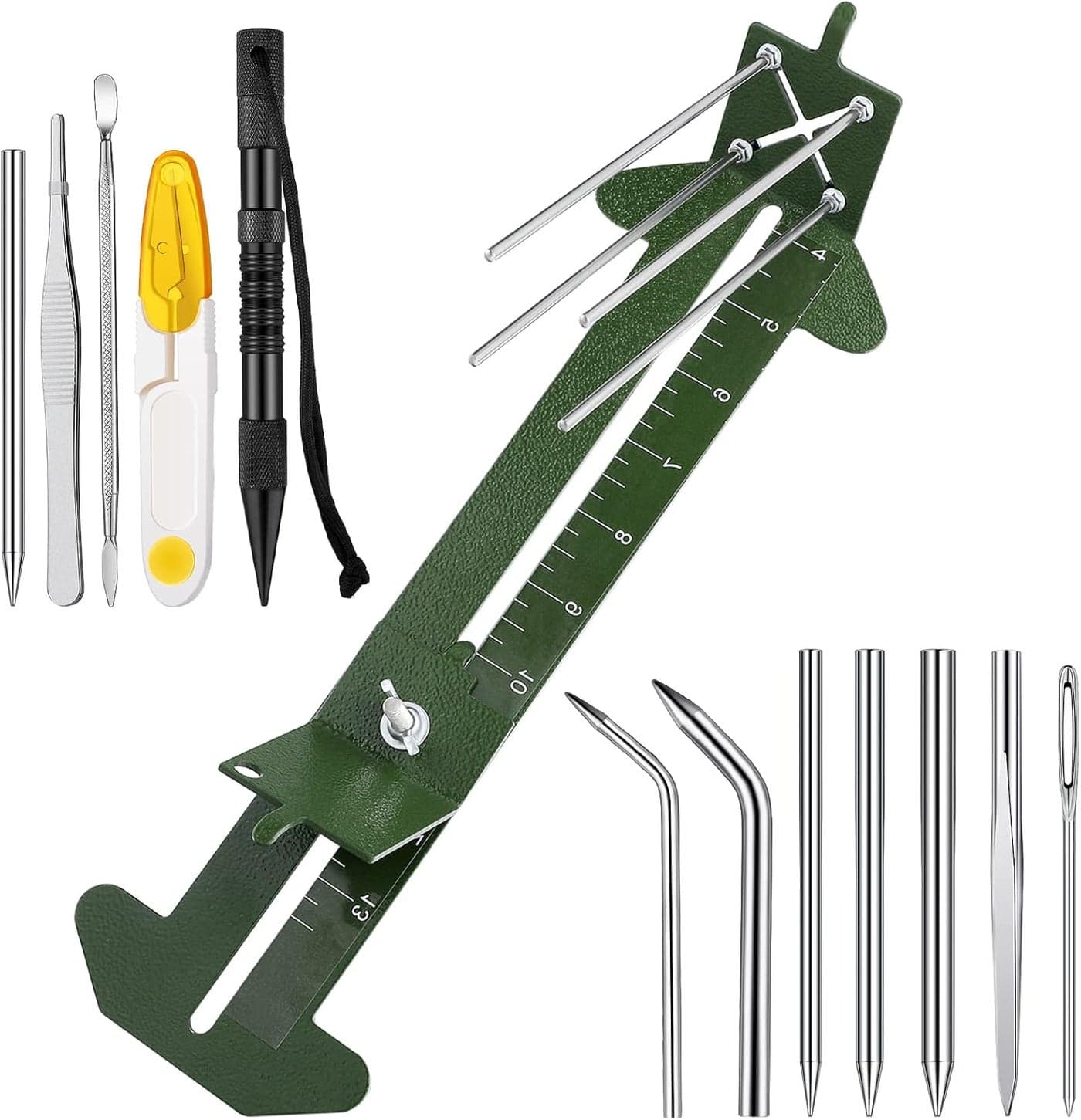 Tondiamo Paracord Bracelets Kit Paracord FID Set Adjustable Length Stainless Steel Lacing Needle DIY Craft Maker Tool 4 Inch to 13 Inch Weaving Knotters Tool for Jewelry Supplies Army Green