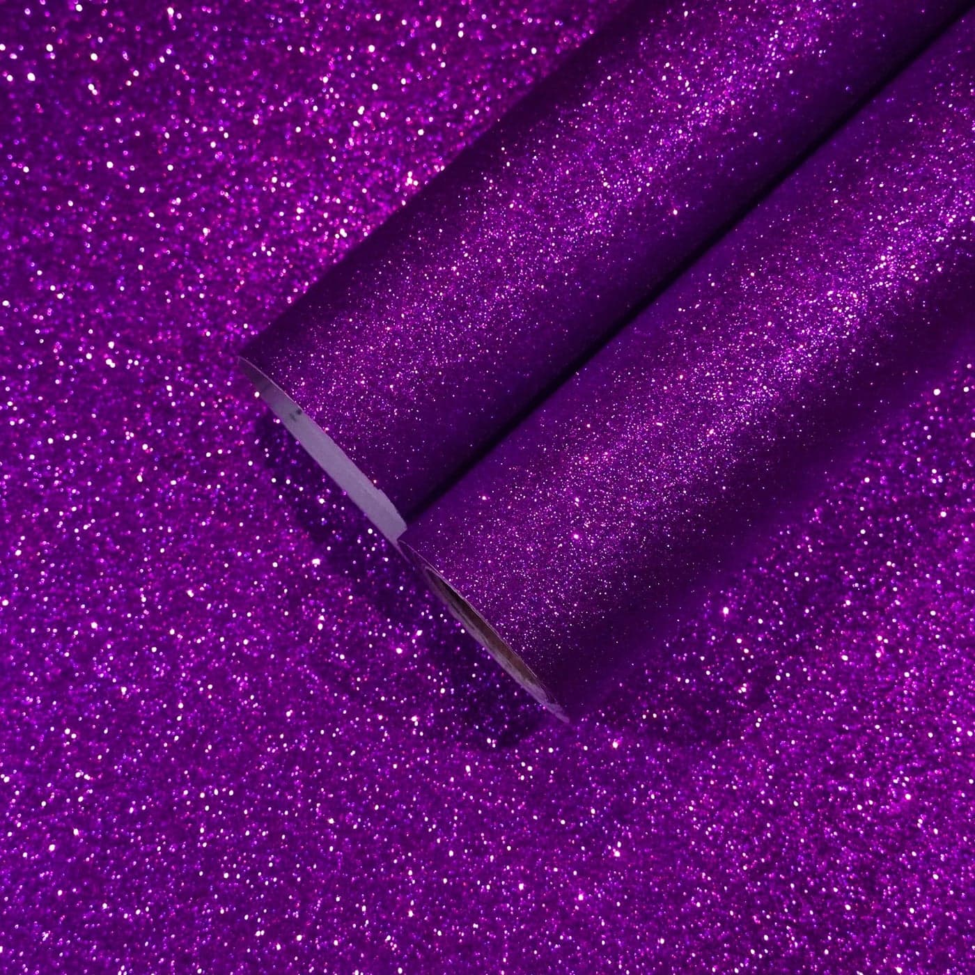 CHIHUT Dark Purple Glitter Wallpaper Stick and Peel for Bedroom Walls Glitter Self Adhesive Removable Wallpaper Sparkle Glitter Contact Paper Shiny Purple Fabric Roll for Cabinets Dresser 157x100