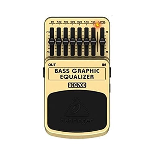 Behringer BEQ700, Tan: 7-Band Graphic Equalizer Pedal for Electric Guitar, Model Number BEQ700, Compact Design, Yellow