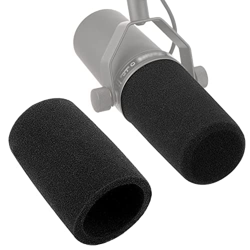 SM7B Pop Filter - Mic Foam Cover Compatible with Shure SM7B Vocal Dynamic Microphone Black Windscreen Noise Cancellation