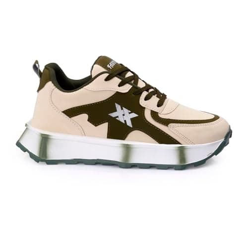 BXXY Men's Green Casual Trendy Sports, Athleisure Running Laceup, Light Weight Outdoor Shoes- 7 UK