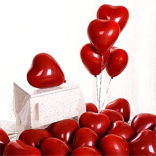 atorakushon Latex Love Heart shaped Red White Color Super Quality Rubber Balloons 10" Best For Theme Party Decoration Valentine Birthday Wedding Anniversary Office Party Pack of 100