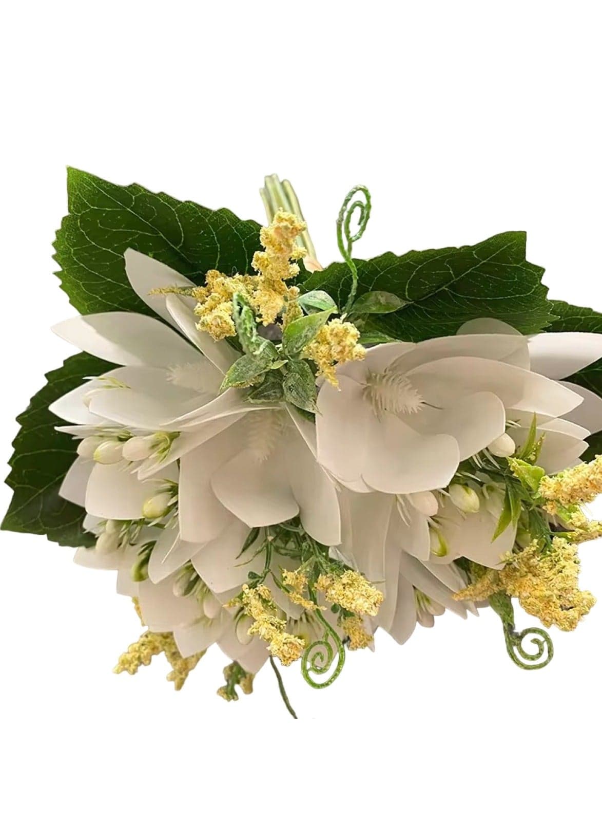 14-Head Clematis Bundle: Lifelike Artificial Flower Decoration White