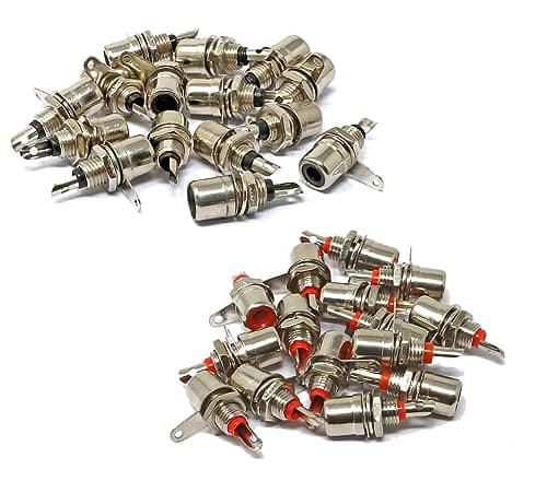 iexcell 30 Pcs Jack Panel Mount RCA Female Socket Connectors Adapter