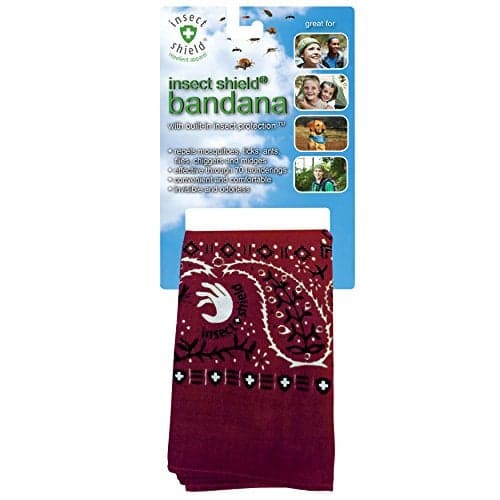 Insect Shield Bug and Insect Repellant Bandana, Dark Red, One Size