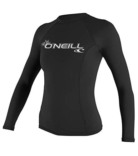 ONeill UV Sun Protection Womens Basic Skins Long Sleeve Crew Sun Shirt Rash Guard Black Small