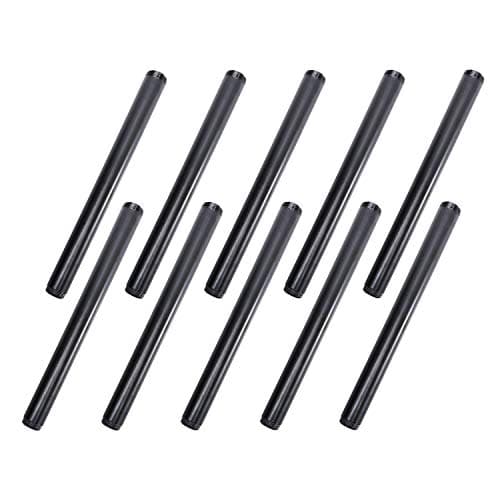 1"x14" Black Paintd Iron Pipe, Home TZH 10 Pack Threaded Black Metal Pipe Nipple for DIY Project/Furniture/Shelving Decoration (10, 14")