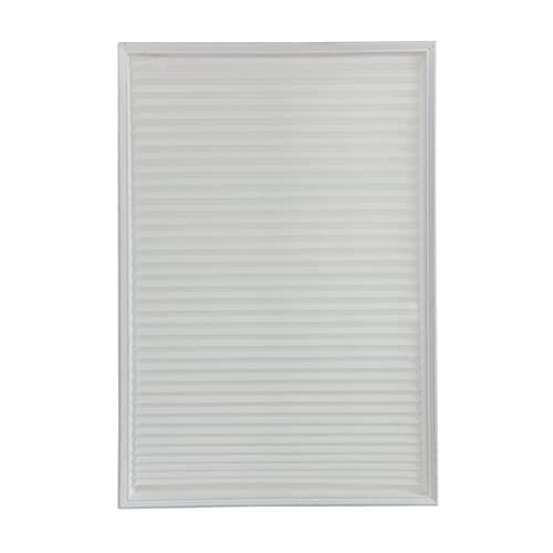 JstDoit Vertical Pleated Temporary Blinds No Drilling Self Adhesive Easy to Install Fits Blinds Window Roller for Bathroom Kitchen Living Room Office (White), 60*150cm