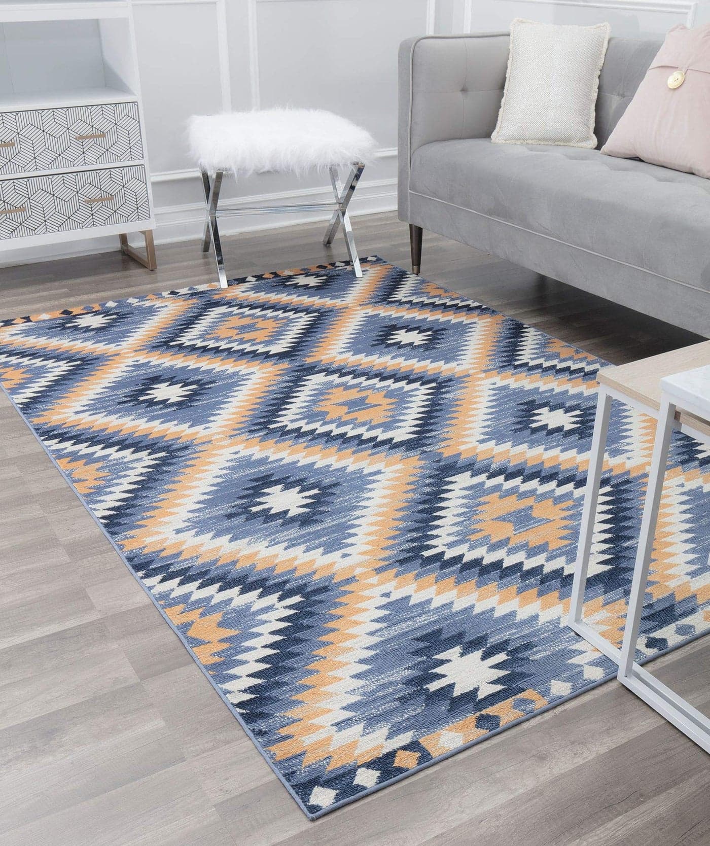 Rugs America BR30J Kilim Denim Moroccan Tribal Area Rug 2 x 8
