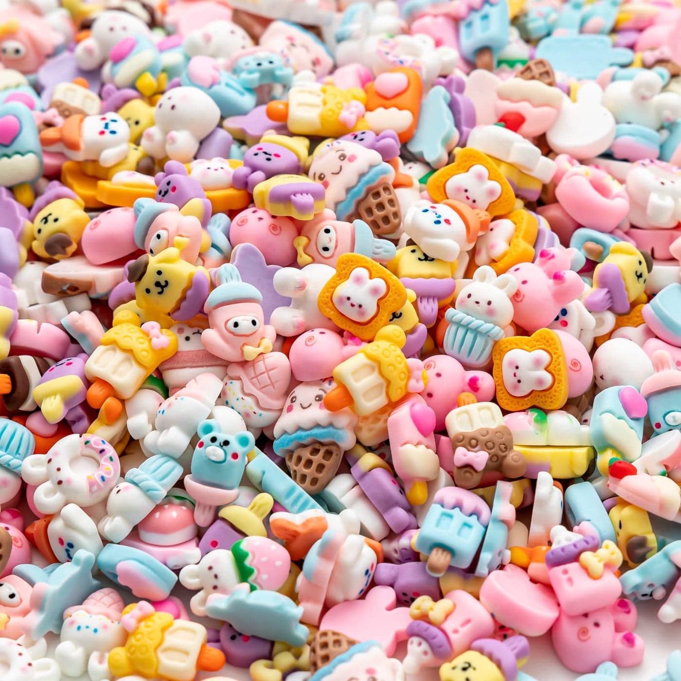 Slime Charms Ice Cream Cookie Animal Cute Set Mini Size Mixed Lot Assorted Ice Cream Cookie Animal Resin Flatback Cute Sets for DIY Crafts MakingDecorationsScrapbookingEmbellishments 120pcs