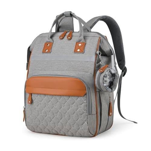 Winnies Diaper Bag for Mothers for Travel | Baby Diaper Bag Backpack with Insulated Bottle Pockets | Maternity Bags for Mother and Baby | Multi-Compartment Mother Bag (Light Grey)