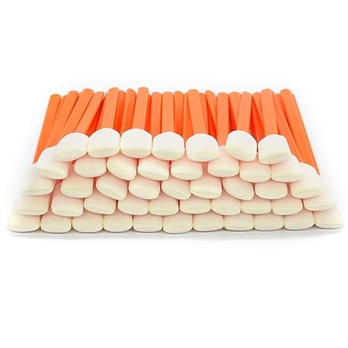 200pcs 5.11" Square Rectangle Foam Cleaning Swab Sticks for Solvent Format Inkjet Printer Roland Optical Equipment (Orange)