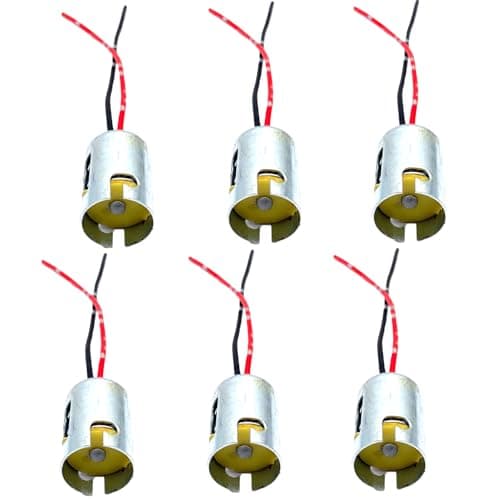 6 Pcs 1156 BA15S S25 Bulb Socket Plug Sockets Single Contact Bayonet 1156 BA15S S25 LED Bulb Socket Pigtail Cable for Car Turn Signal Tail Stop Brake Light Rear Light