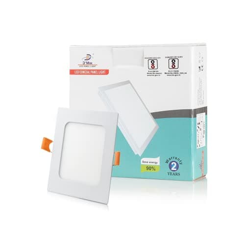 D'Mak D’Mak 22 Watt White LED Conceal Panel Ceiling Light for POP False Ceiling, Aluminium Metal Powder Coated, LED Light with Chip for Living Room, Bedroom and Hall, Square, Pack of 1