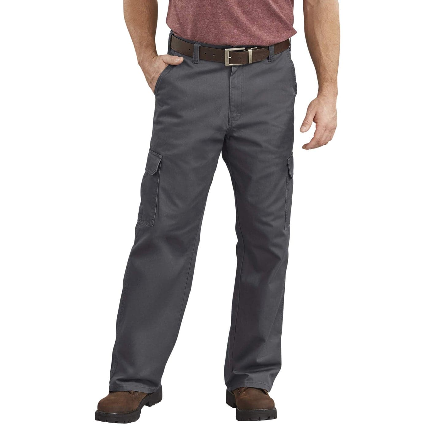 Dickies Men's Loose-Fit Cargo Work Pant, Charcoal, 34W x 32L