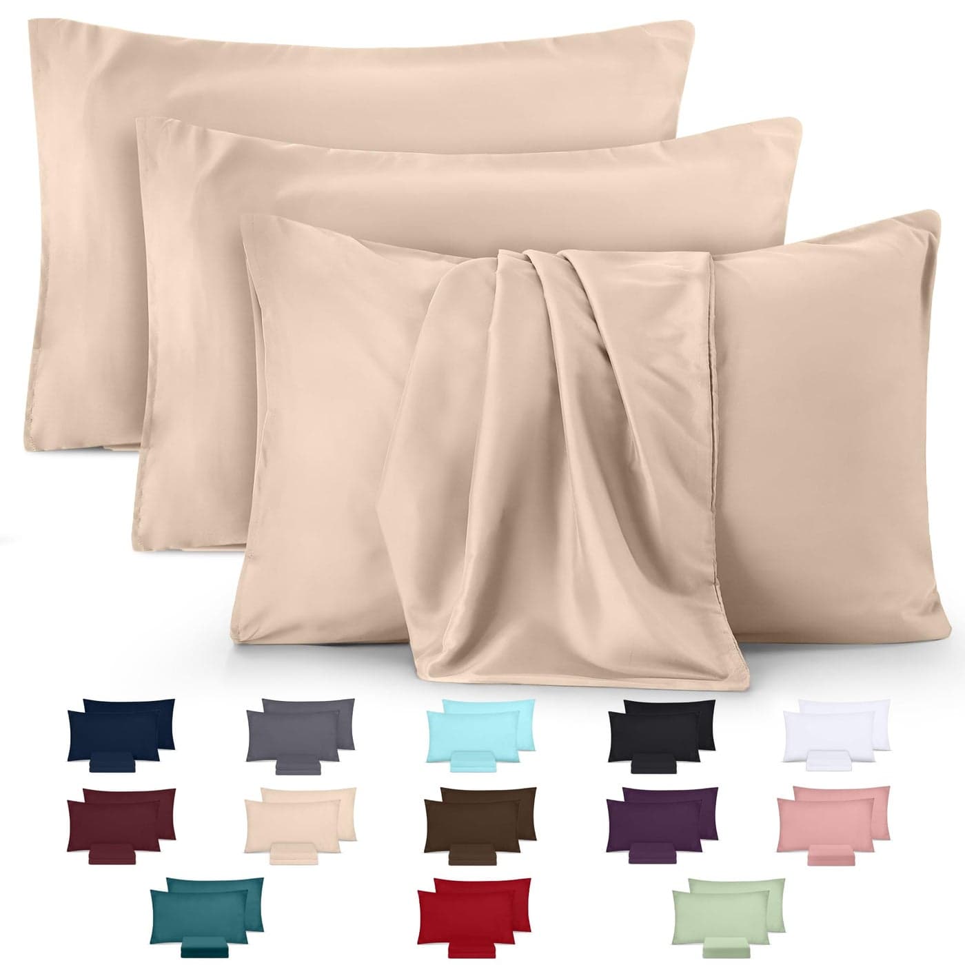 Utopia Bedding Pillow Cases 4 Pack Size 50x75 cm 100 Brushed Microfiber Pillowcases with Envelope Closure Wrinkle Fade and Stain Resistant Pillow Cases Beige