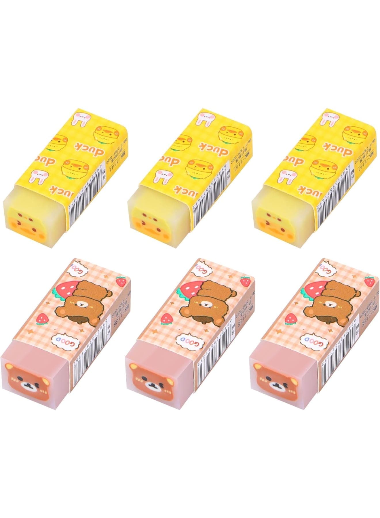 Pencil Eraser for Kids, Cute Animal Rubber Erasers, Fun and Durable Creative Eraser Set for School, Drawing, Writing, Student Stationery, 6PCS