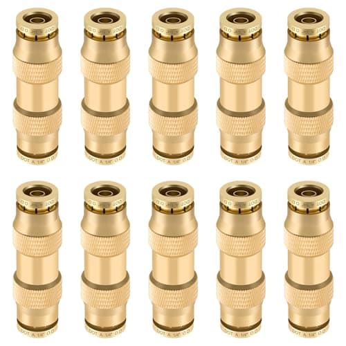 Boeray 14 Quick Push to Connect Fittings Brass Union Straight Joint DOT Approved 14 inch tube OD Air Line Adapter Air Spring Suspension Kit for Car Truck Trailers and Air Brake System 10pcs