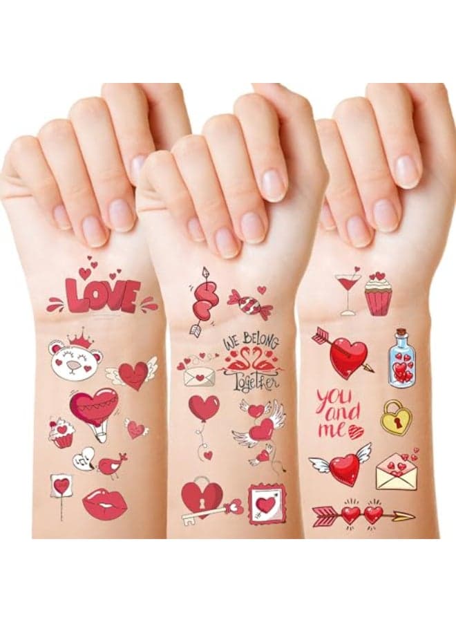 Valentines Day Gifts for KidsValentines Day Temporary Tattoos Decorations for Boys Girls Classroom School Class Party Favors
