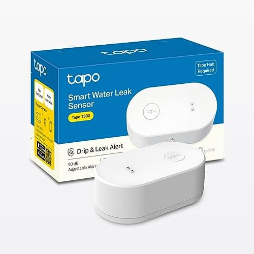 Tapo T300 Smart Water Leak Sensor with Dripping Detection,Up to 90 Db Alarm with One-Touch,Instant App Notification,Ip67 Waterproof,Tapo Hub Required Sold Separetly