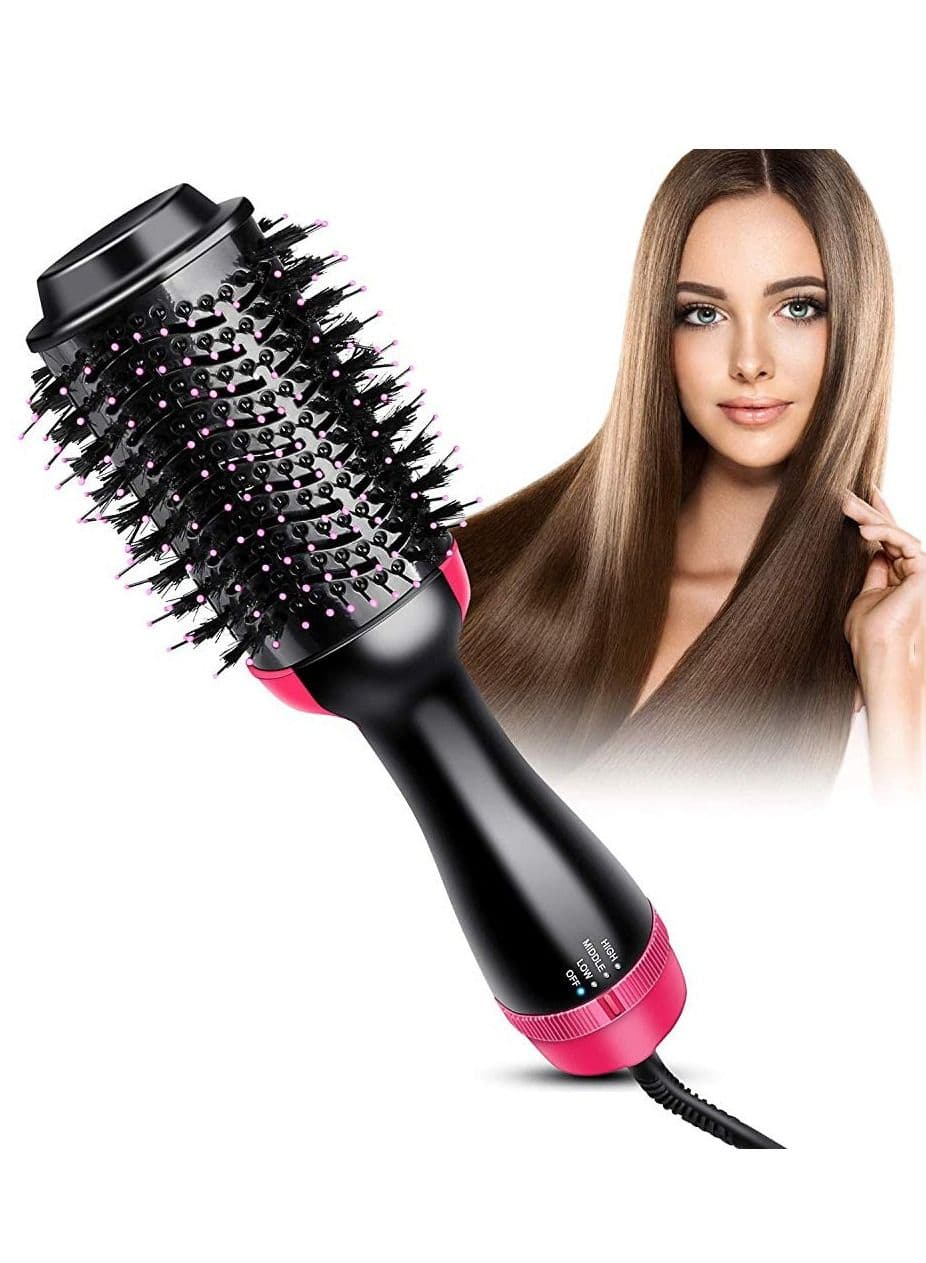 One Step Electric Hair Dryer And Styler Brush Black/Pink