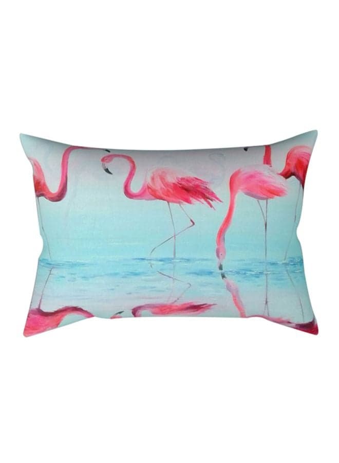 Flamingo Patterned Pillow Cover Blue/Pink 30x50cm