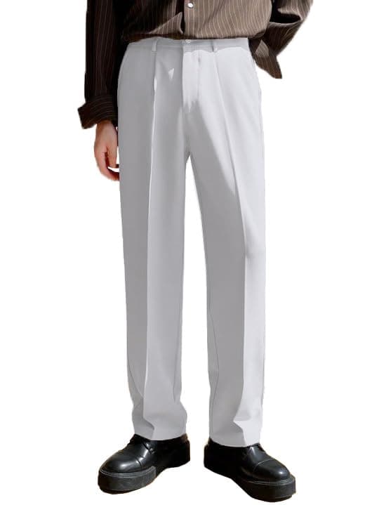RAGZO Light Grey Mens Baggy Formal Pants for Men_30