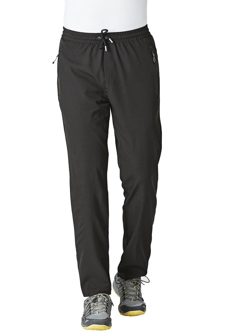 Rdruko Men's Casual Pants Lightweight Quick Dry Hiking Workout Running Sports Sweat Pants with Pockets(Black, US XXL)